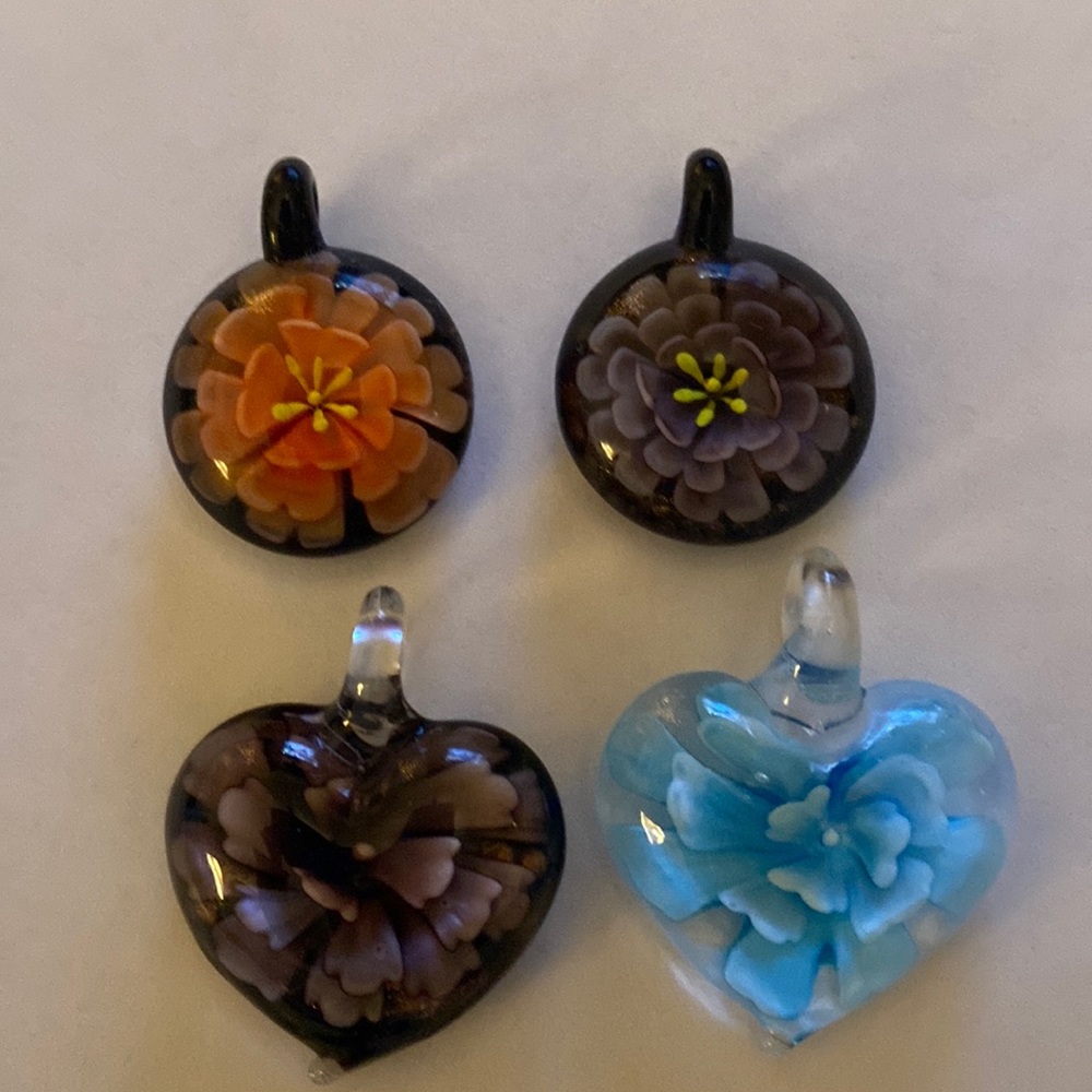 Glass Flower Charms